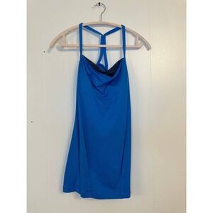 Lululemon Blue Athletic Tank Dress Built-In Bra Racerback Women's